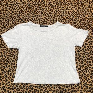 Brandy Melville Heathered Grey Cropped Tee *OS*
